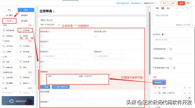 【正然云】無(wú)代碼搭建立項(xiàng)申請(qǐng)系統(tǒng)
